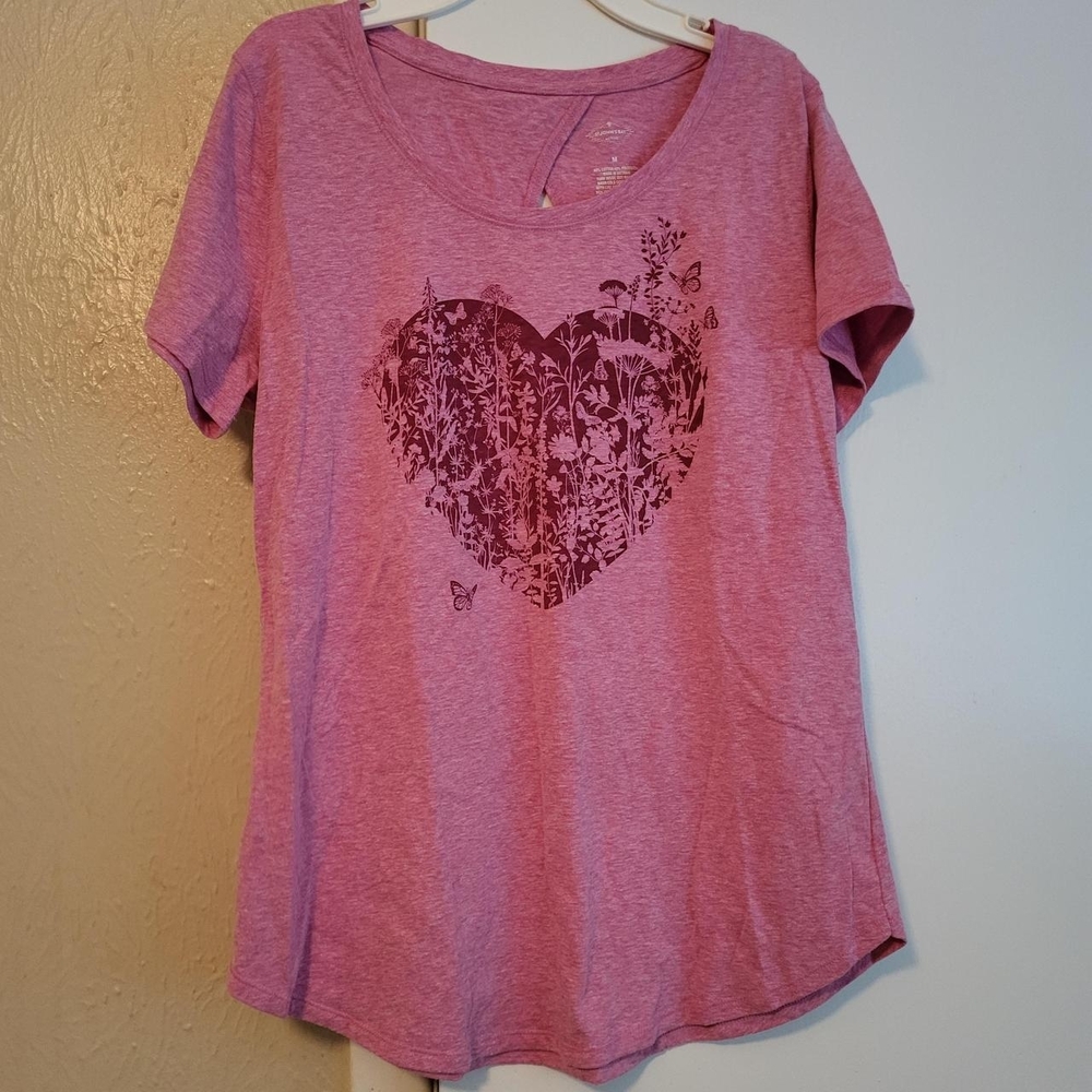 St. John's Bay Mauve Heart Graphic Women's Tee